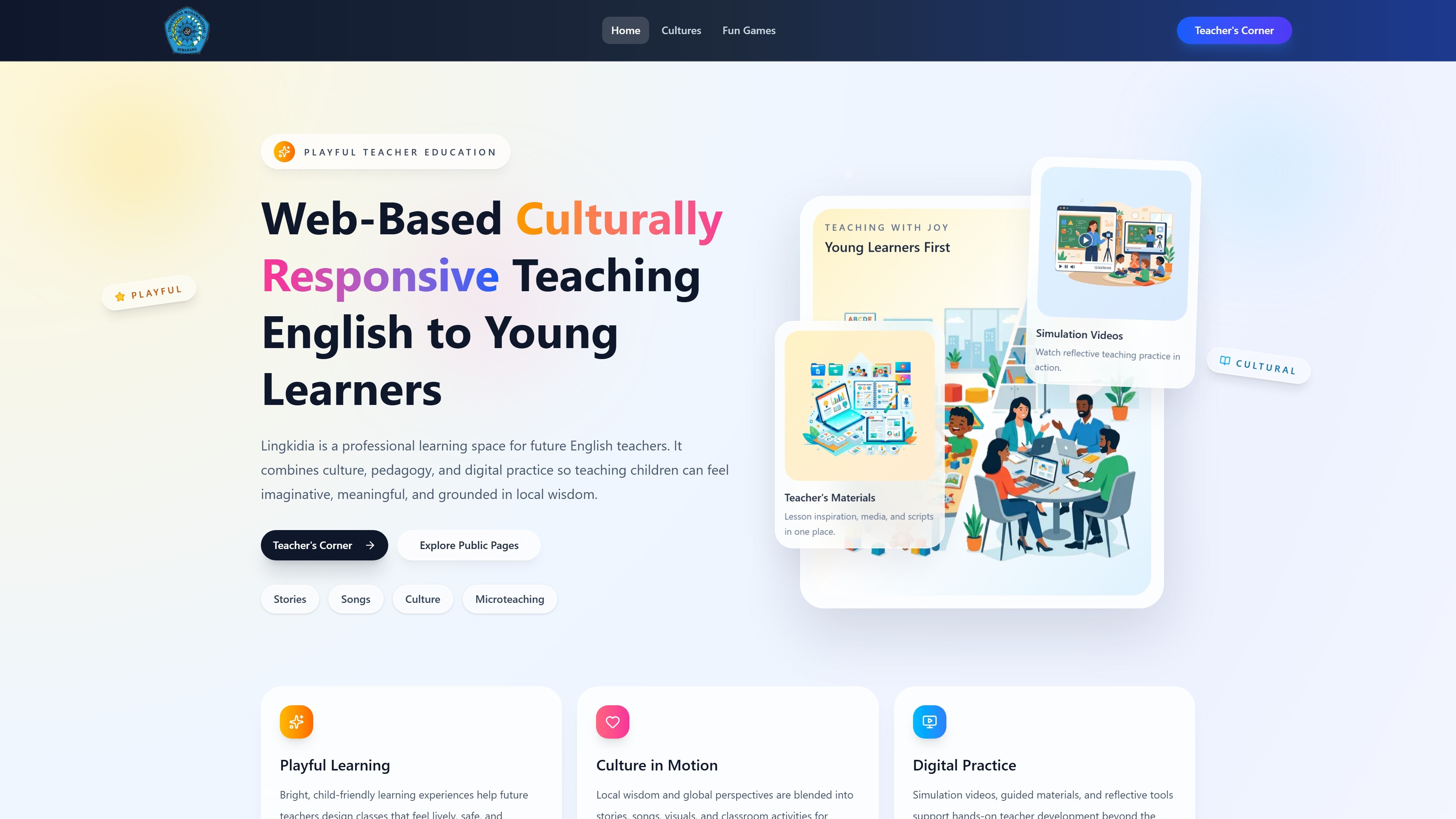 Lingkidia — Web · EdTech · Pelatihan Guru
