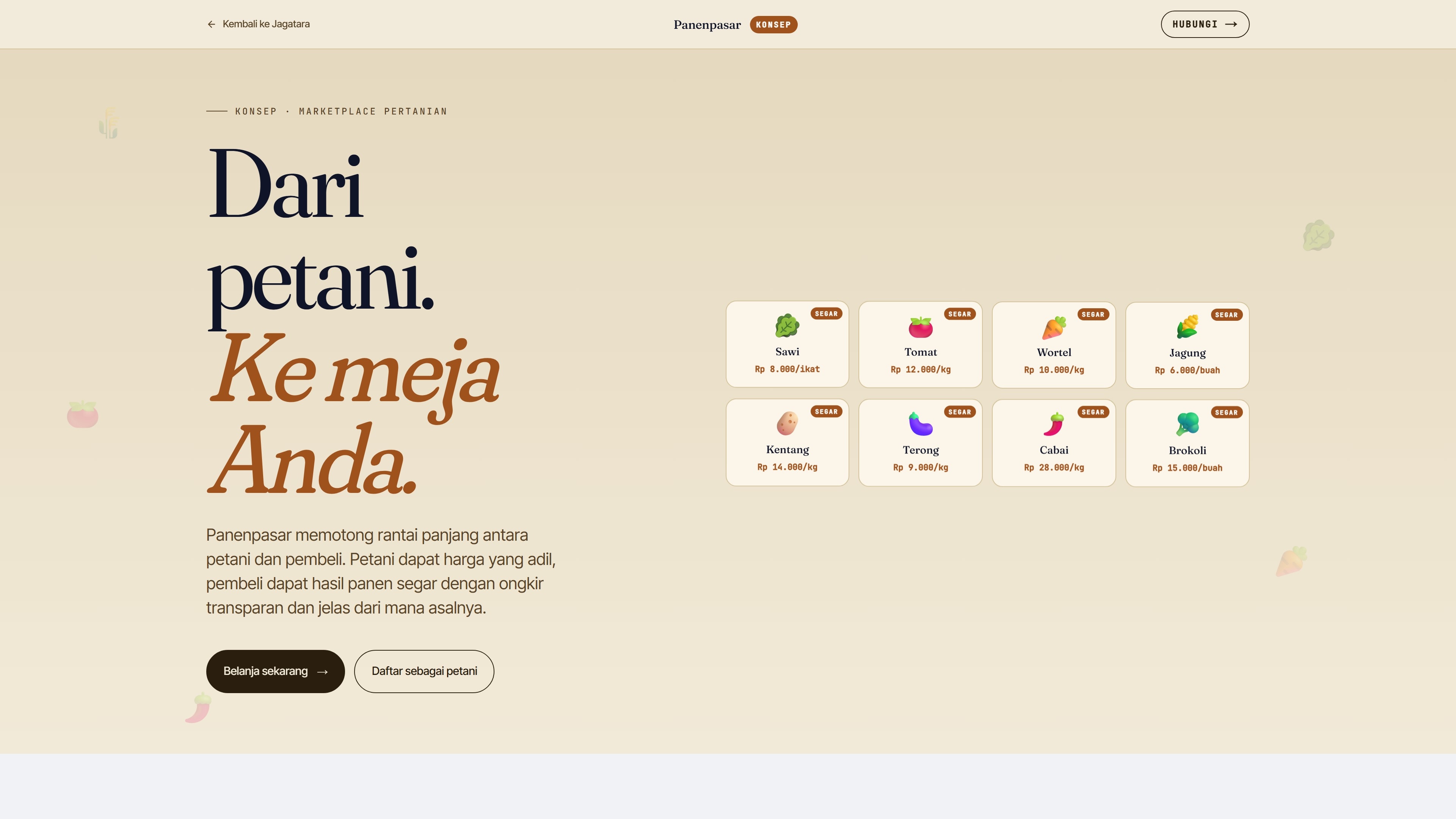 Panenpasar — Web · Marketplace · Pertanian