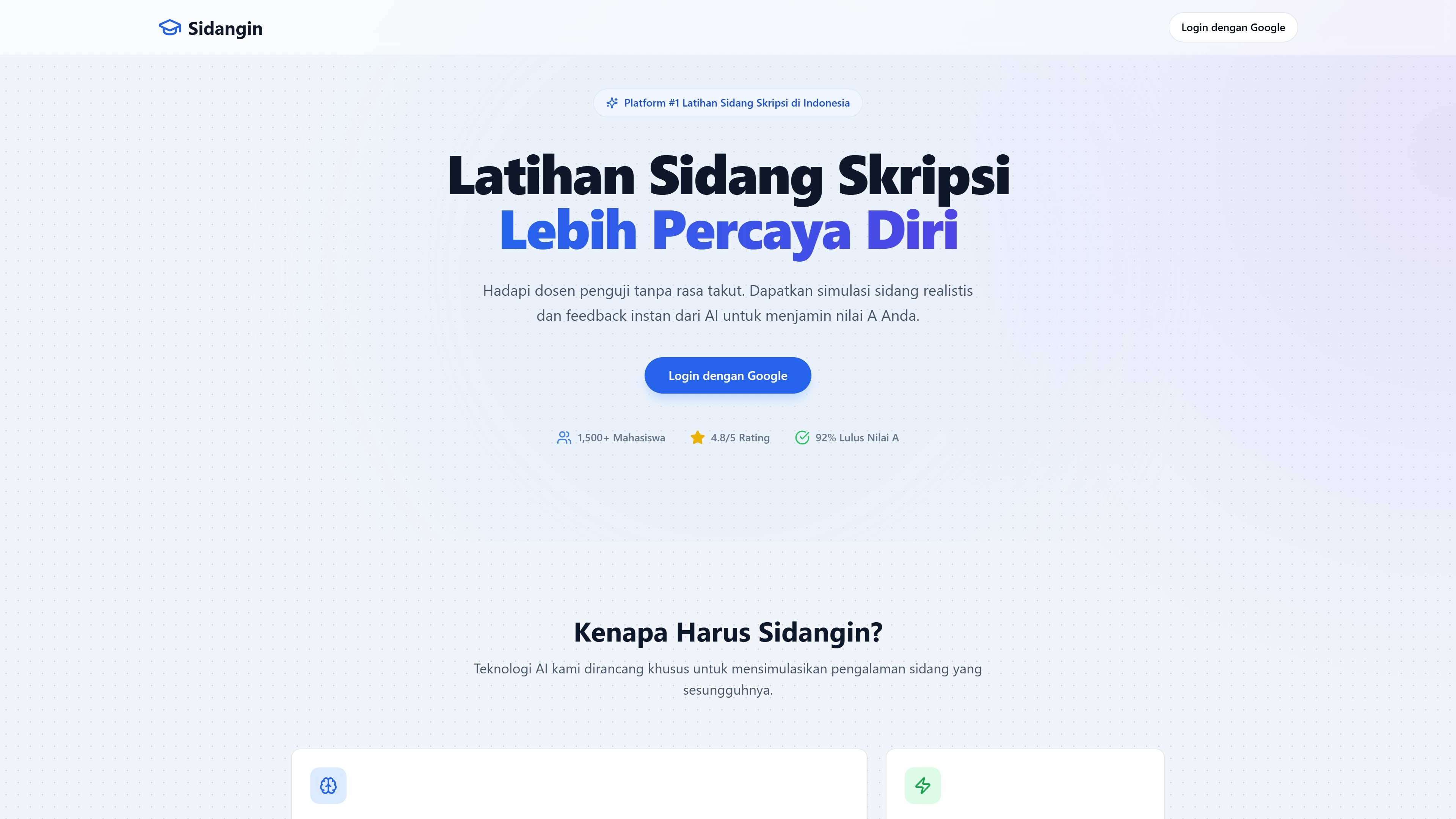 Sidangin — Web · AI · EdTech